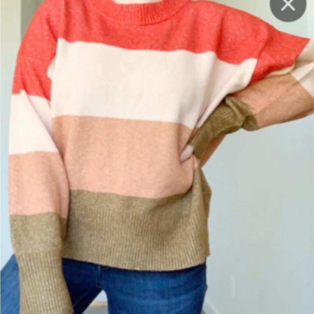 Color block sweater a new day rainbow